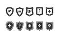 shield medieval set. Heraldic Shields icons set. royal knight Protect shield vector Royalty Free Stock Photo