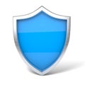 Shield, Metal Shield, Silver Shield, Blue Shield, 3D Shield Royalty Free Stock Photo