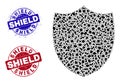 Shield Mosaic of Spalls with Shield Textured Seal Stamps