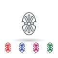 Shield multi color icon. Simple thin line, outline  of mythology icons for ui and ux, website or mobile application Royalty Free Stock Photo
