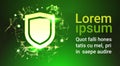 Shield over green Data protection privacy concept GDPR Cyber security network background. shielding personal information Royalty Free Stock Photo