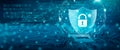 Cyber attack block, Cyber data, and Information privacy Concept. 3D Rendering Royalty Free Stock Photo