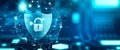 Cyber attack block, Cyber data, and Information privacy Concept. 3D Rendering Royalty Free Stock Photo