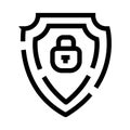 Shield and padlock icon representing data security and privacy Royalty Free Stock Photo