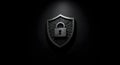 Shield with Padlock Protecting Digital Data Network Security Royalty Free Stock Photo