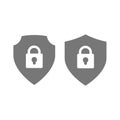 Shield and padlock vector icon