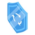 Shield password icon, isometric style