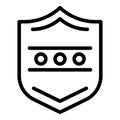 Shield password icon, outline style