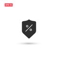 Shield percent sign icon vector isolated 2