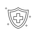 Shield, plus, medicine icon. Simple line, outline vector elements of hygiene icons for ui and ux, website or mobile application