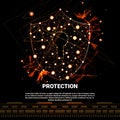 Shield Polygonal Over Dark Background Business Concept