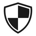 Shield protect icon, safety symbol, defense logo, web button, internet security Royalty Free Stock Photo