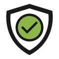 Shield protect icon, safety symbol, defense logo, web button, internet security Royalty Free Stock Photo