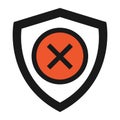 Shield protect icon, safety symbol, defense logo, web button, internet security Royalty Free Stock Photo