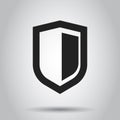 Shield protect icon. Vector illustration. Business concept shield defence pictogram. Royalty Free Stock Photo