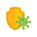 Shield is protecting from a virus showing the immune system Royalty Free Stock Photo