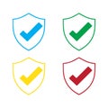 Shield with Protection confirmed icons vector 2