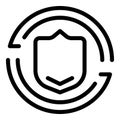 Shield protection icon, outline style