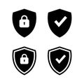 Shield protection icon vector. Protect, lock security safety symbol Royalty Free Stock Photo