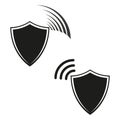 Shield protection icons. Wireless security vector. Black and white design. Internet safety symbols. Royalty Free Stock Photo