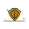 Shield, Protection, Locked, Protect  Business Flat Line Filled Icon Vector Banner Template Royalty Free Stock Photo