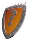 Shield with question mark Royalty Free Stock Photo