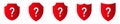 Shield question mark icon. Red ask icon Royalty Free Stock Photo