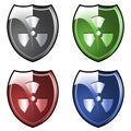 Shield with radioactive symbol Royalty Free Stock Photo