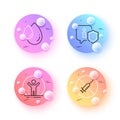 Shield, Recovered person and No vaccine minimal line icons. For web application, printing. Vector