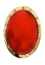 shield red golden isolated royal protection from enemies attack - 3d rendering Royalty Free Stock Photo