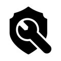 Shield repair vector glyph flat icon Royalty Free Stock Photo