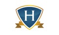 Shield Ribbon Letter H Royalty Free Stock Photo