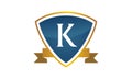 Shield Ribbon Letter K Royalty Free Stock Photo