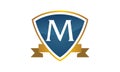Shield Ribbon Letter M Royalty Free Stock Photo