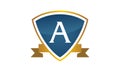 Shield Ribbon Letter A Royalty Free Stock Photo