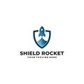 Shield rocket logo vector design template Royalty Free Stock Photo