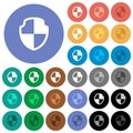 Shield round flat multi colored icons Royalty Free Stock Photo