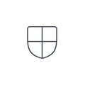 Shield, safety and protection thin line icon. Linear vector symbol