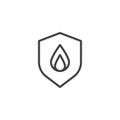 Shield secure fire line icon Royalty Free Stock Photo