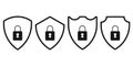 Shield secure icon set. Shield security collection