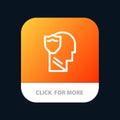 Shield, Secure, Male, User, Data Mobile App Button. Android and IOS Line Version Royalty Free Stock Photo