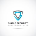 Shield Security Flat Logo Design. Vector Illustrator Eps.10