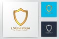 shield security gold, warranty logo design