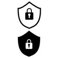 Shield security icon . armor illustration symbol. viral defense sign or logo.