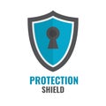 Shield Security Icon. Protection logo. Shield concept. Flat design emblem Vector illustration Royalty Free Stock Photo