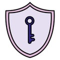 Shield security with key Royalty Free Stock Photo