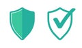Shield security protection check mark icon vector modern simple flat cartoon comic illustration graphic design, safety verify Royalty Free Stock Photo