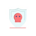 Shield, Security, Secure, Plain Flat Color Icon. Vector icon banner Template