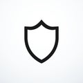 Black line shield icon. Vector illustration Royalty Free Stock Photo