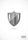 Shield-shaped logo featuring a black barcode pattern centered within the design. The shield has a Royalty Free Stock Photo